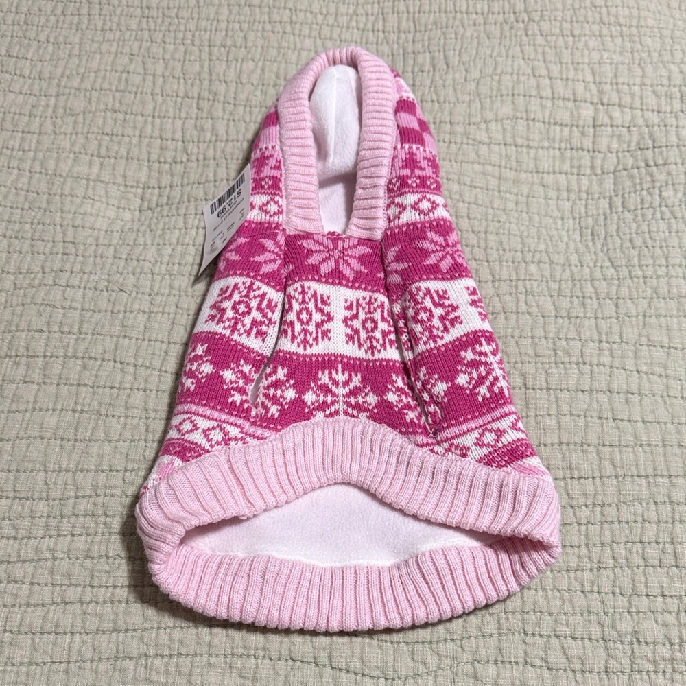cupcakes & cashmere Pink Fair Isle Knit Dog Sweater